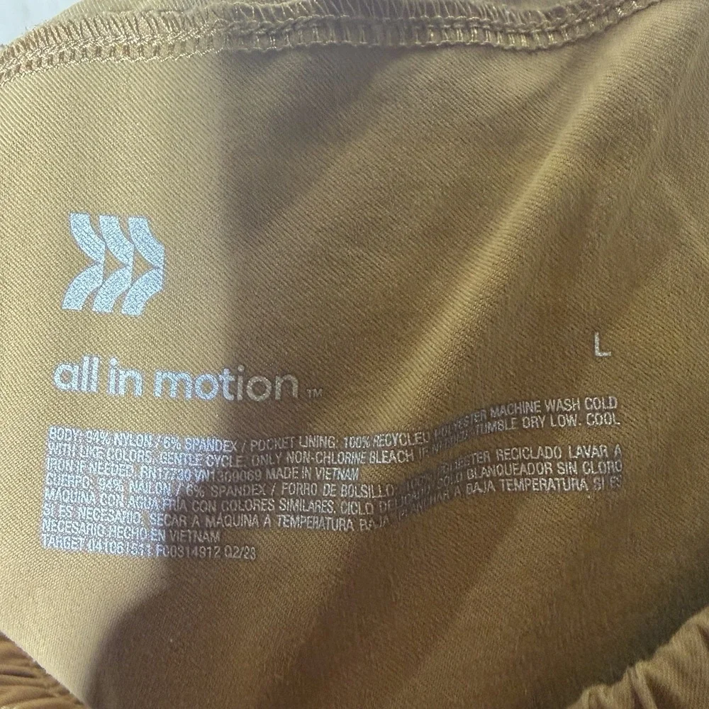 All In Motion Cargo Jogger Pants Mens Large Brown Stretch Hiking Athletic Travel